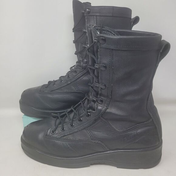 Belleville 800ST Flight Deck Boots Waterproof Steel Toe Black Leather Mens Sz 9W - Picture 9 of 9